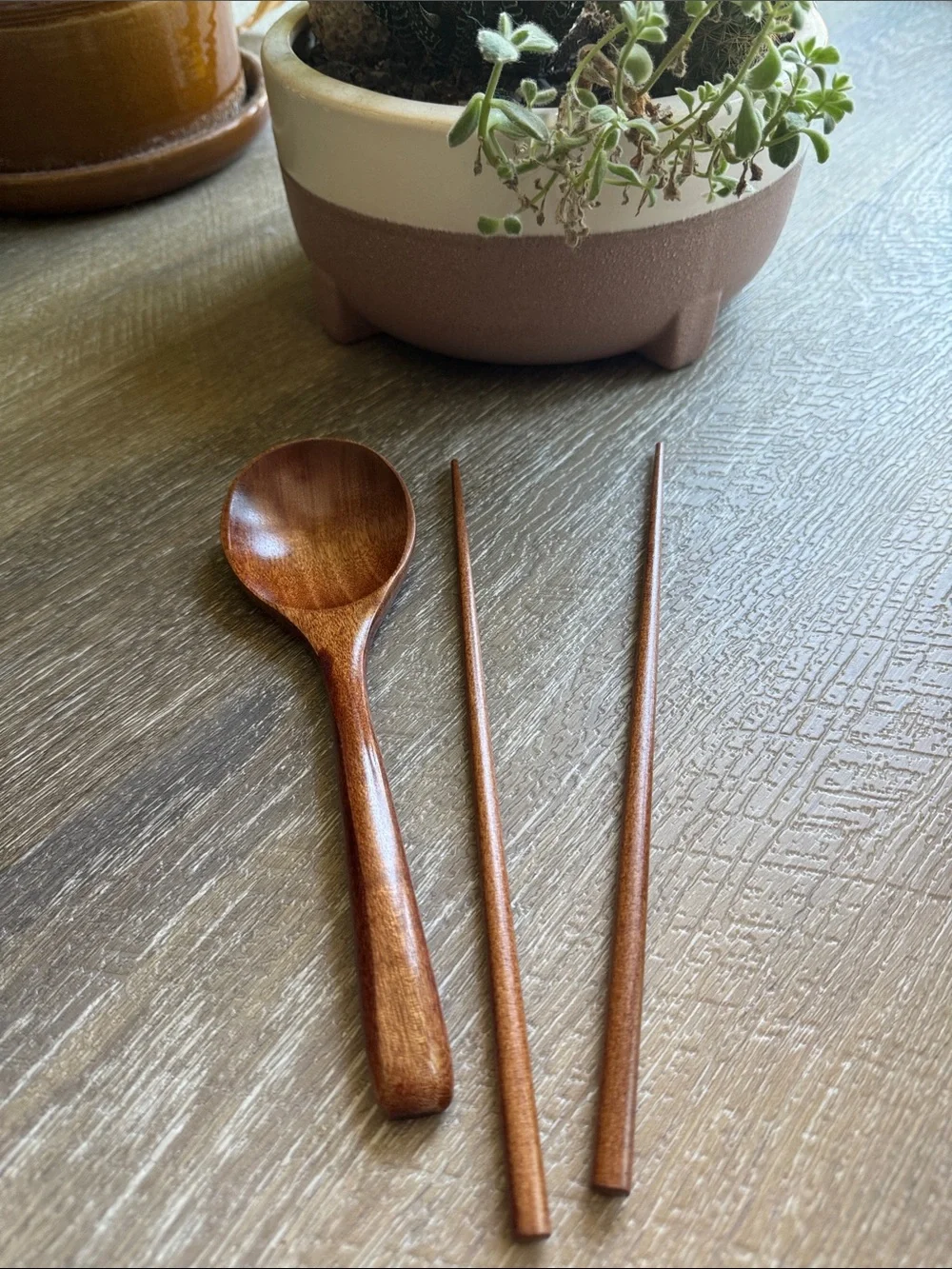 Wooden Spoon and Chopsticks Set (2) - Brown